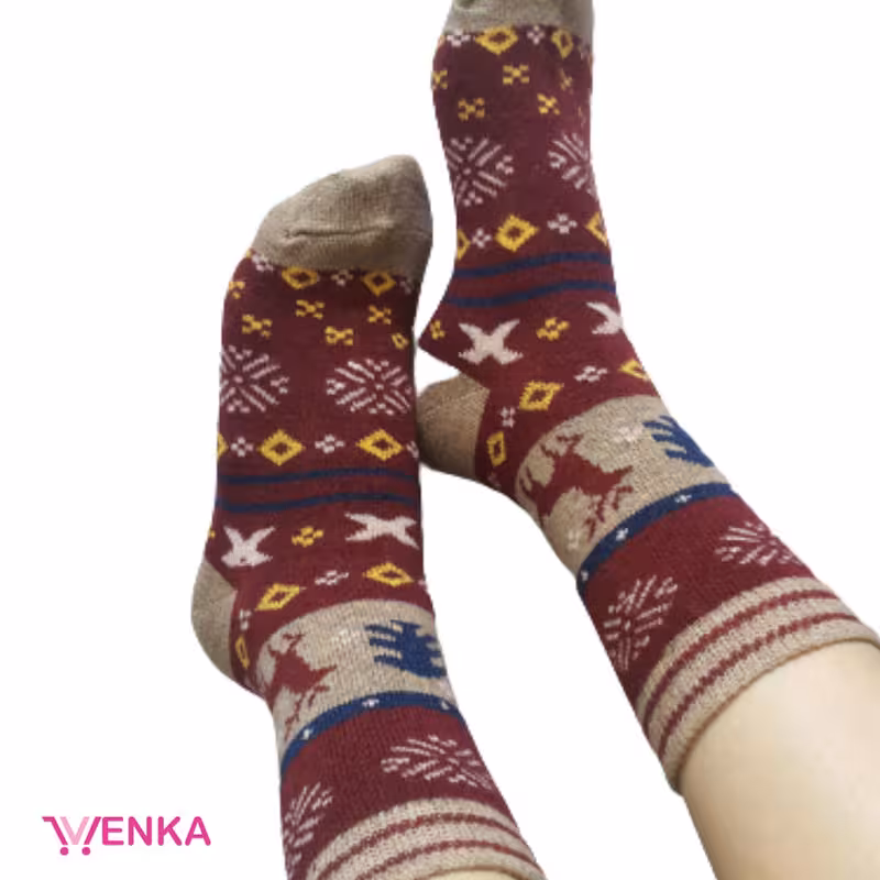 جوراب نیم ساق پشمی کد 0045