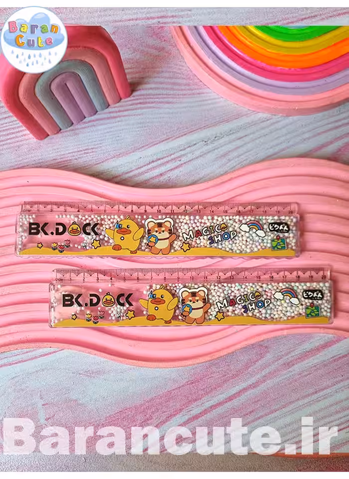 خط کش فانتزی برفی طرح ببر و جوجه