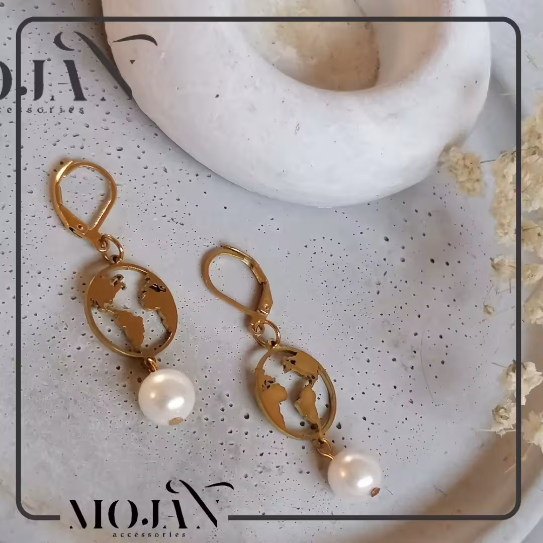 گوشواره کره زمین استیل کد860