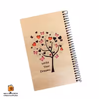 دفتر خط دار چوبی 80 برگ طرح درخت ایمان (iman)