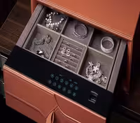 کشو ایمنی چرمی رنگ نارنجی فرنچ استایل ارتفاع 16.9*عمق 49.5*عرض 56.8 سانتیمتر فانتونی کد J928