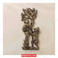 جا کلیدی برنجی برنزی خرس روی درخت سیاه قلم