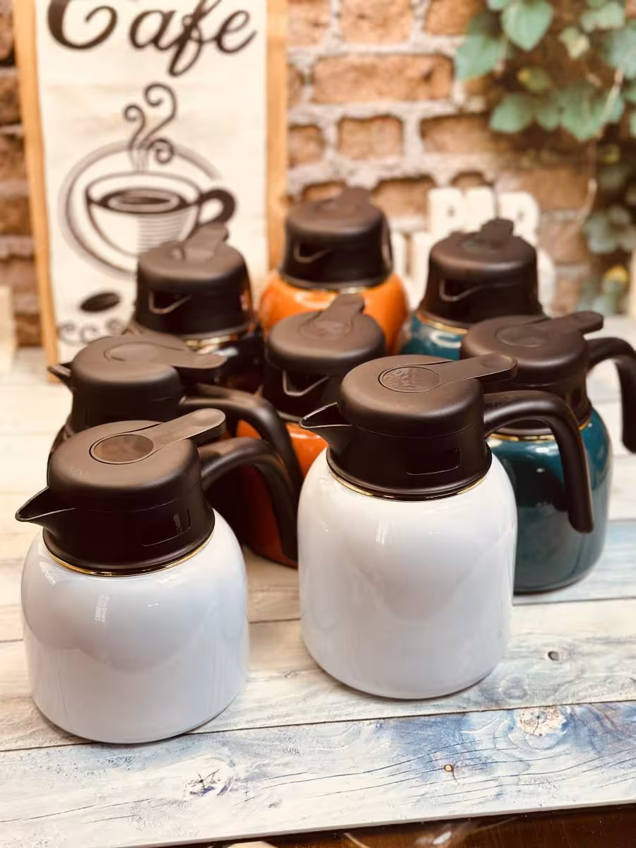 فلاسک استیل تپل خط طلایی 1 لیتر کد 1146