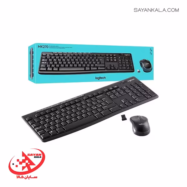 کیبورد و ماوس بی سیم لاجیتک مدل KEYBOARD AND MOUSE WIRELESS LOGITEK MK270