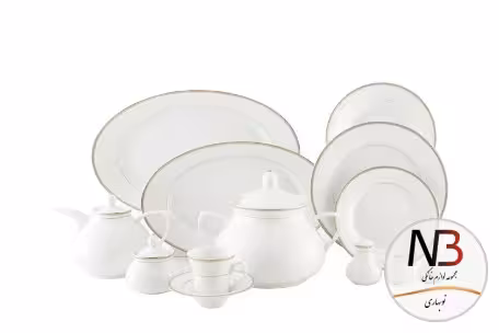 سرویس 108 پارچه چینی زرین پیکره شهرزاد مدل سپینود طلایی