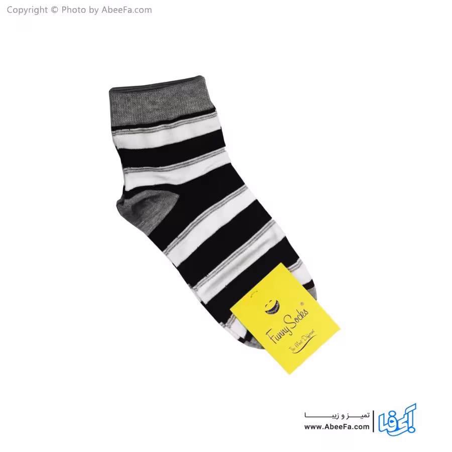 جوراب نیم ساق فانی مدل 823 طوسی-مشکی