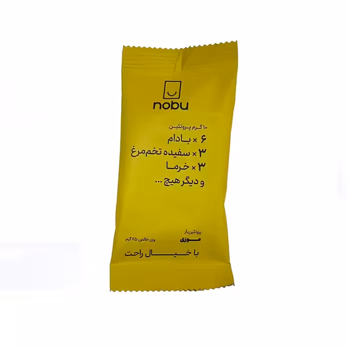 پروتئین بار بادام زمینی موزی نوبو