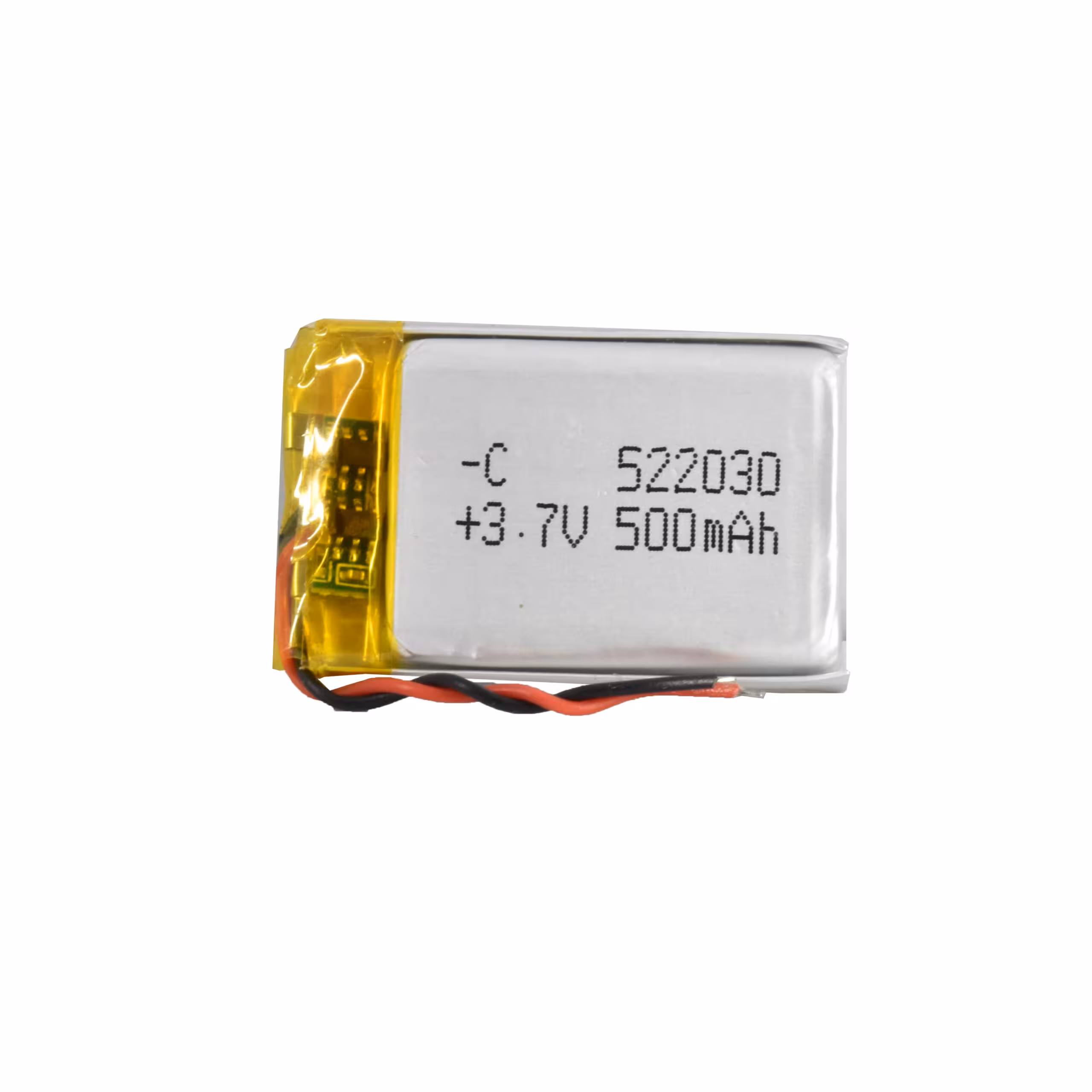 باتری لیتیوم پلیمر 3.7v ظرفیت 500mA ابعاد 522030