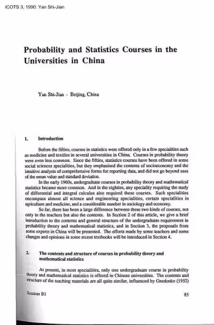 خرید و دانلود نسخه کامل کتاب Probability and Statistics Courses in the Universities in China