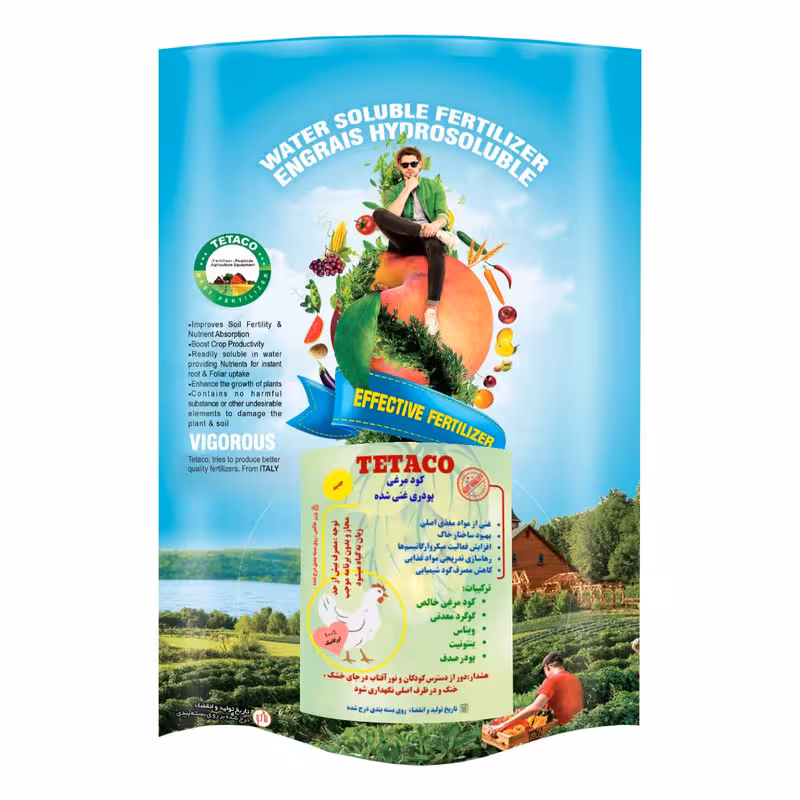 کود مرغی پودری غنی شده تتاکو مدل VIGOROUS وزن 1 کیلوگرم