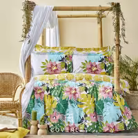 روتختی رنگارنگ گل‌دار کاوری دونفره مدل Tropic