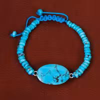 دستبند فیروزه خزامه کد 30422 - جواهری مشاهیر