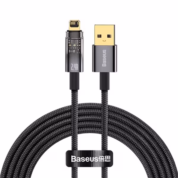 کابل لایتنینگ هوشمند بیسوس Baseus CATS000501 Explorer طول 2 متر توان 2.4