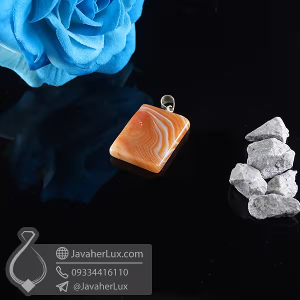 گردنبند سنگ عقیق سلیمانی _ کد : 400721