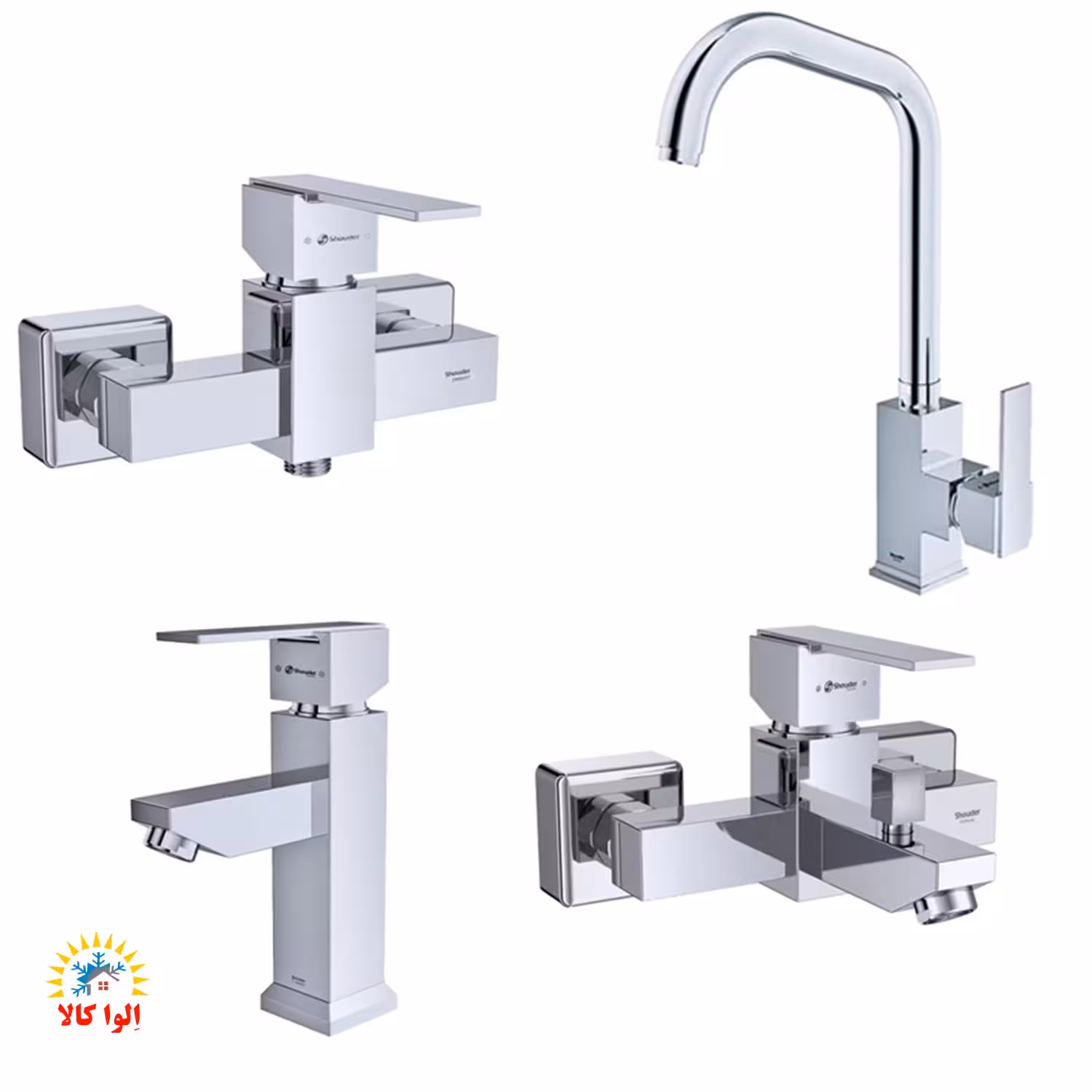 ست شیرآلات شودر مدل شارپ کروم