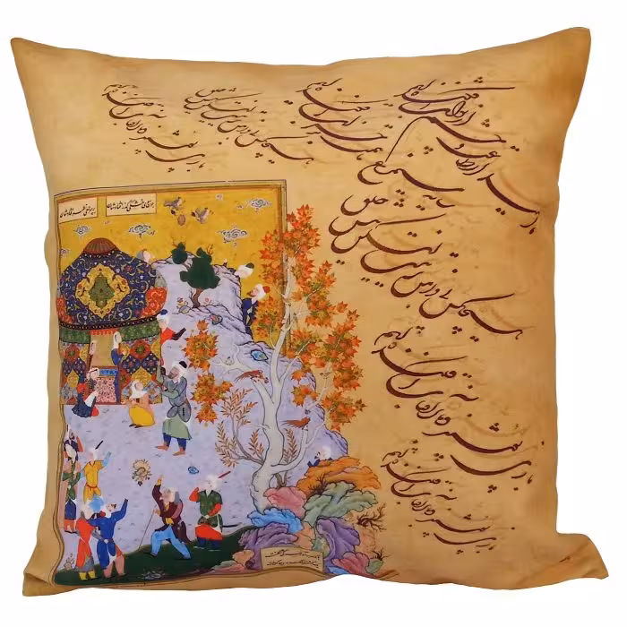 کاور کوسن مخمل کوبیده طرح شعر و شاهنامه کد MAKHQU1