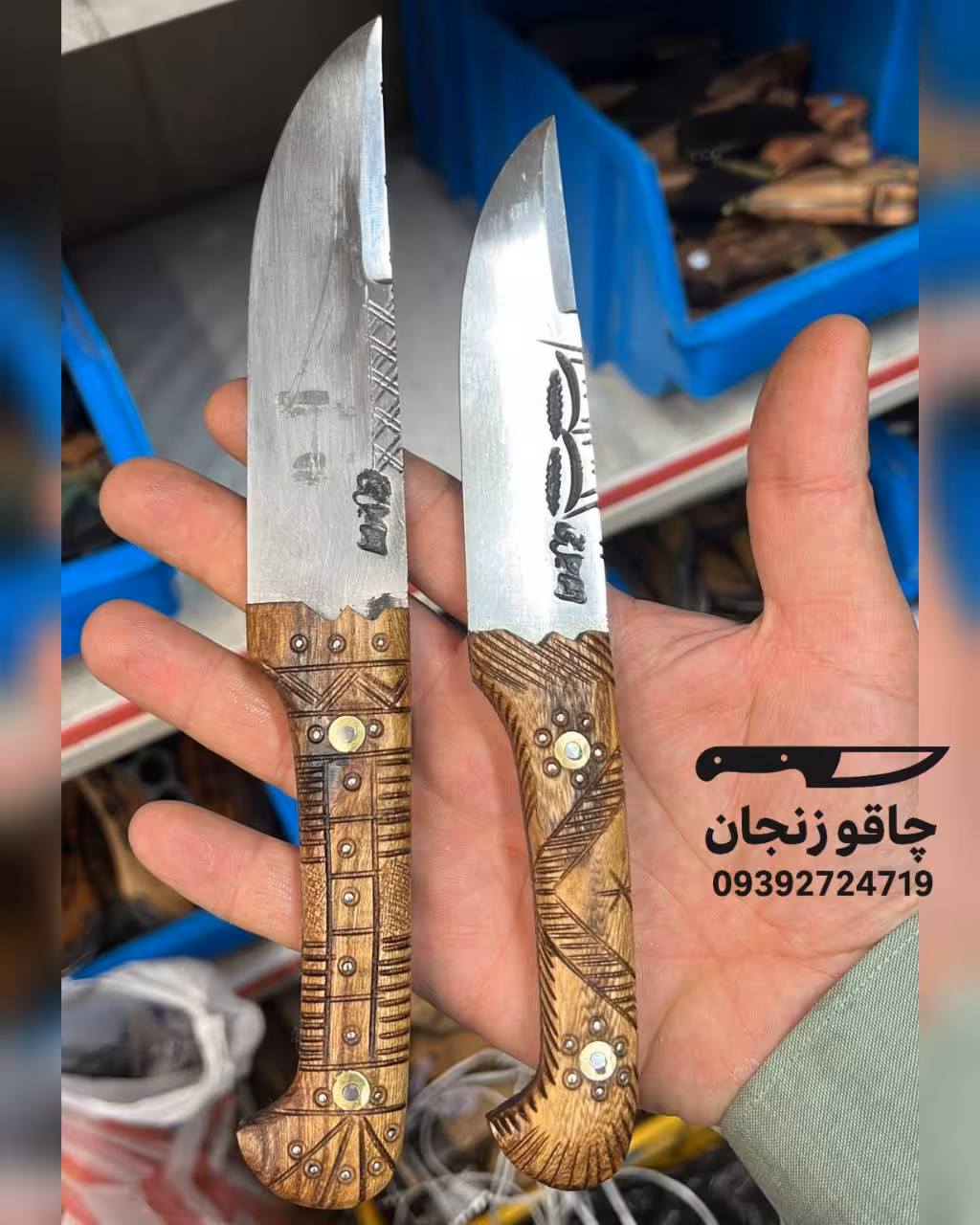 چاقو دسته زنجان فولادی دسته طرح دار