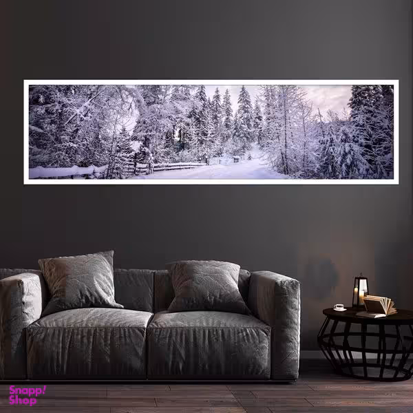 تابلو بکلیت طرح منظره برف زمستانی مدل کشیده W-7737