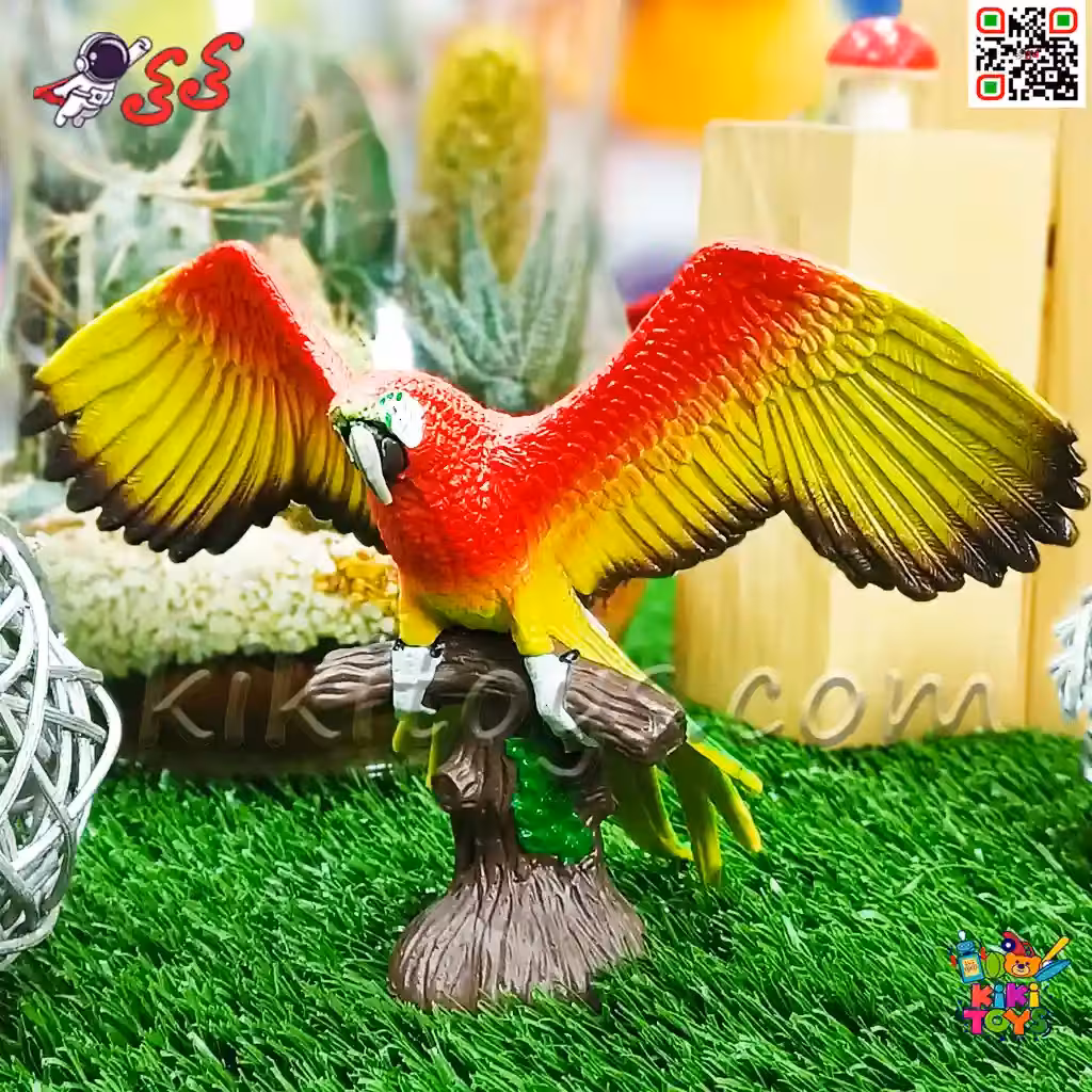 فیگور حیوانات ماکت طوطی ماکائو زینتی مینیاتوری 2969 Fiqure Parrot Macaw