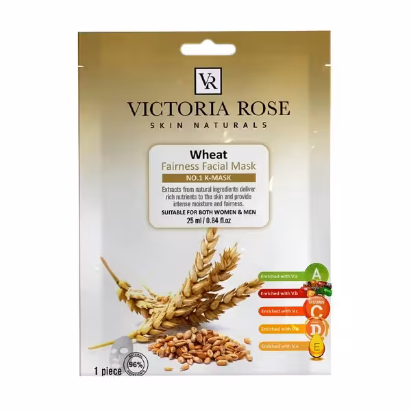 ماسک ورقه‌ای ضد لک و روشن‌کننده گندم ویکتوریا رز Victoria Rose