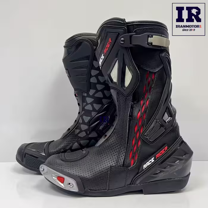 پوتین ریسی موتورسواری ریس رایدر race rider قرمز