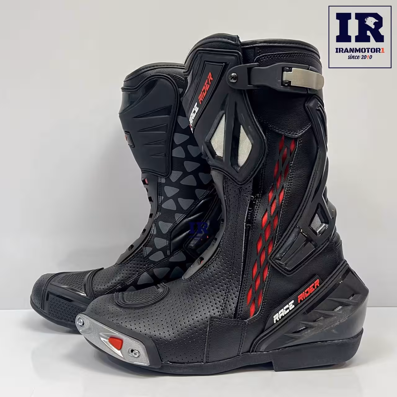 پوتین ریسی موتورسواری ریس رایدر race rider قرمز