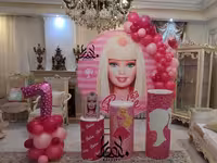 بادکنک آرایی تم تولد باربی