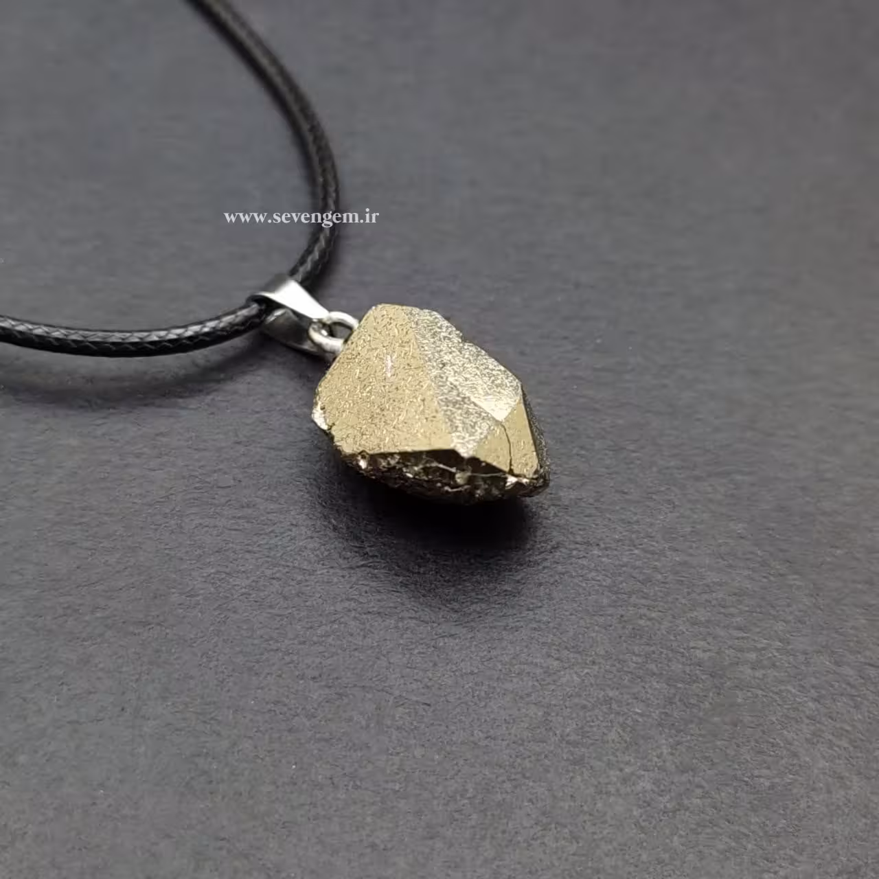 گردنبند سنگ پیریت طلایی (کدA355)