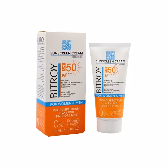 کرم ضد آفتاب SPF50 فیوژن واتر بدون رنگ پوست‌ چرب بیتروی | 50 میل