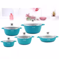 سرویس قابلمه 10 پارچه فیروزه ای جانستون