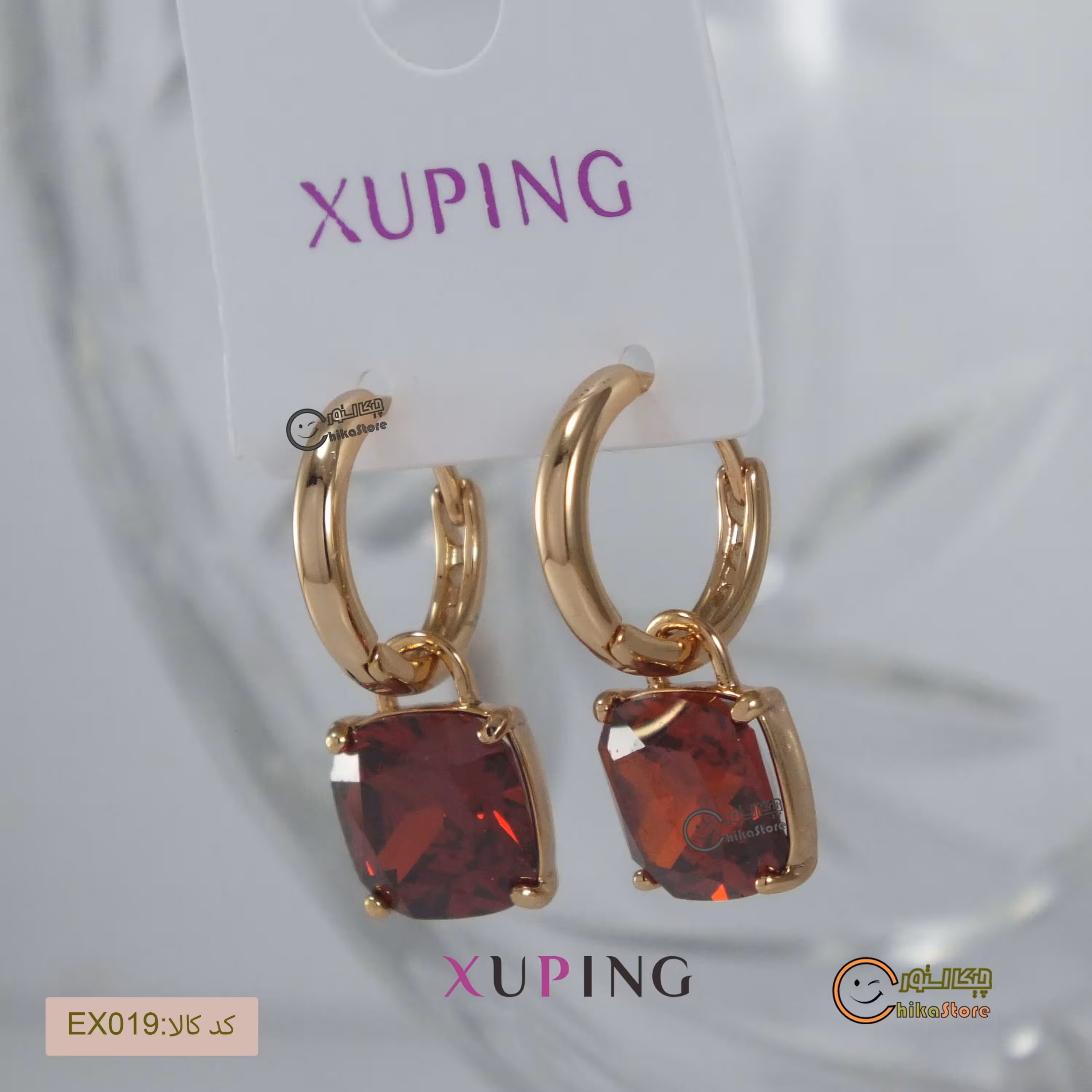 گوشواره ژوپینگ مدل EX019 - رنگ ثابت و بدون حساسیت