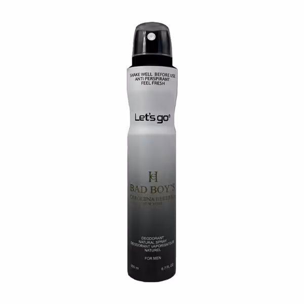 اسپری خوشبو کننده بدن  مردانه lets go لتس گو مدل bad boy حجم 200 میلی لیتر | Let’s Go men’s Body Deodorant Spray Model bad boy 200 ml