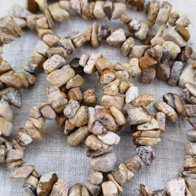 ریسه سنگ جاسپر پیکچر شکسته (طول ریسه 40 سانتیمتر است)