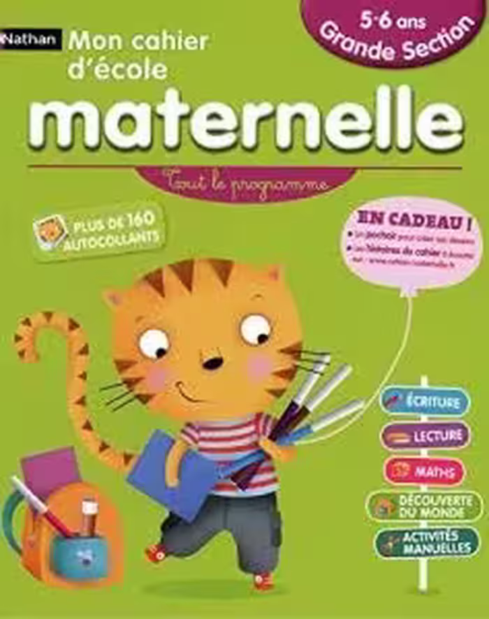 کتاب زبان فرانسه مهدکودک mon cahier d’ecole maternelle grand section 5-6 ans avec autocollants