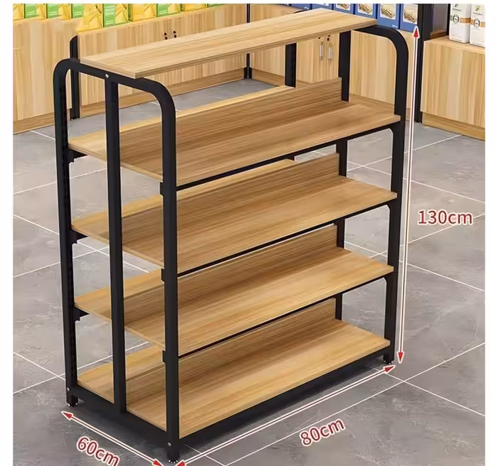 قفسه چوبی و فلزی دو طرفه 4 طبقه مدل N4
