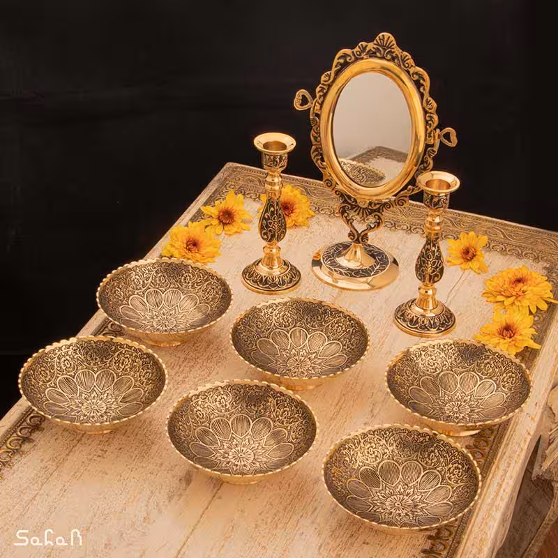 ست هفت سین برنجی آنتیک کد 1177