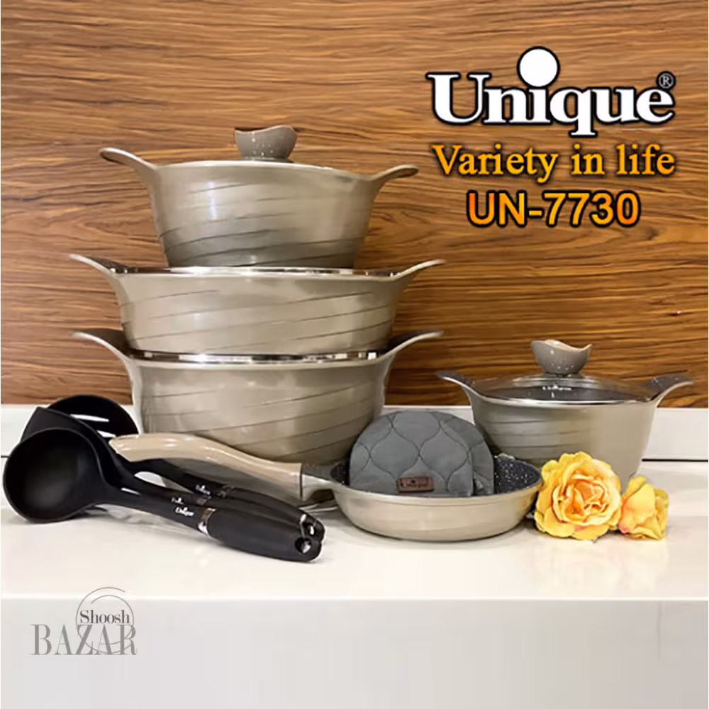 سرویس قابلمه 12 پارچه بژ رز یونیک کد 7730