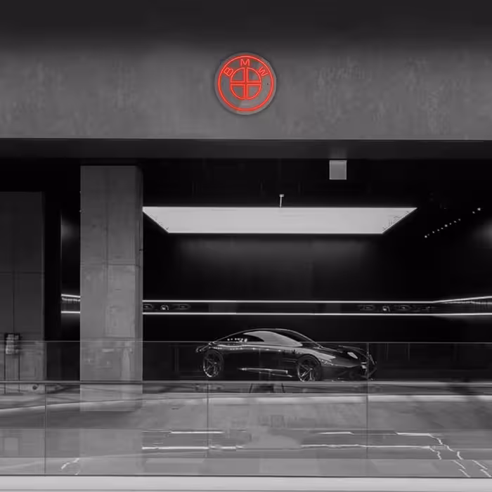 چراغ دیواری نئون دیزاین طرح Bmw_RD