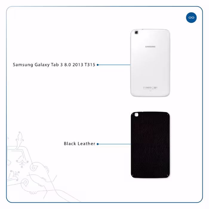 برچسب پوششی ماهوت مدل Black-Leather مناسب برای تبلت سامسونگ Galaxy Tab 3 8.0 2013 T315