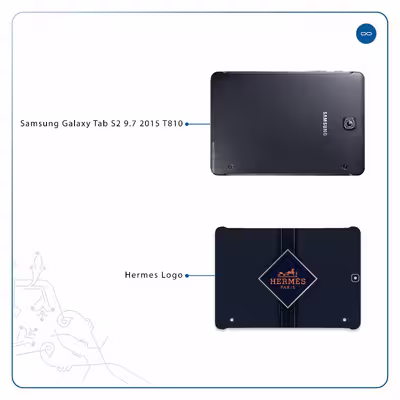 برچسب پوششی ماهوت مدل Hermes-Logo مناسب برای تبلت سامسونگ Galaxy Tab S2 9.7 2015 T810