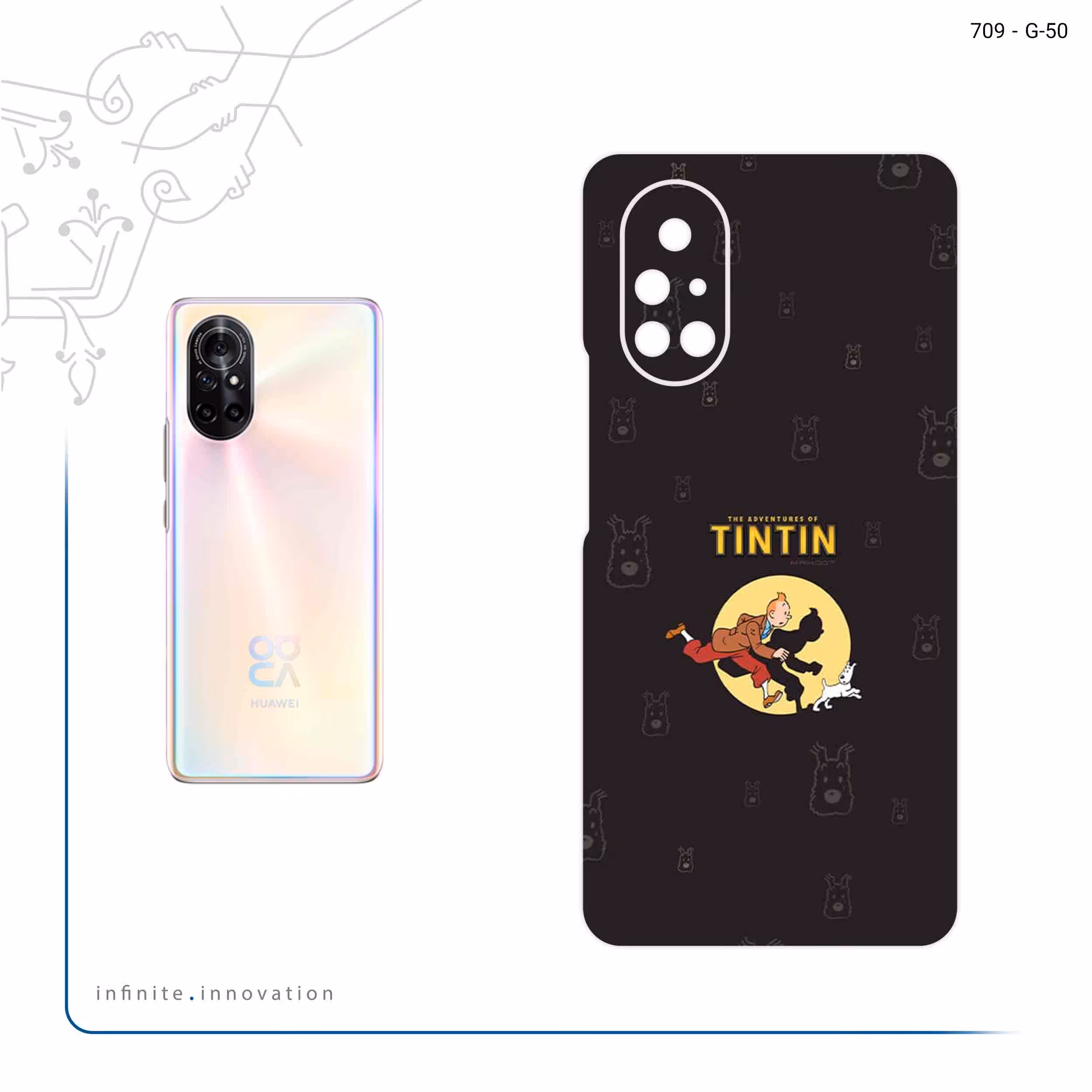 برچسب پوششی ماهوت مدل Tintin مناسب برای گوشی موبایل هوآوی Nova 8