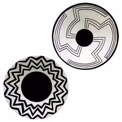 بشقاب دیوارکوب سفالی کد D170 مجموعه 4 عددی