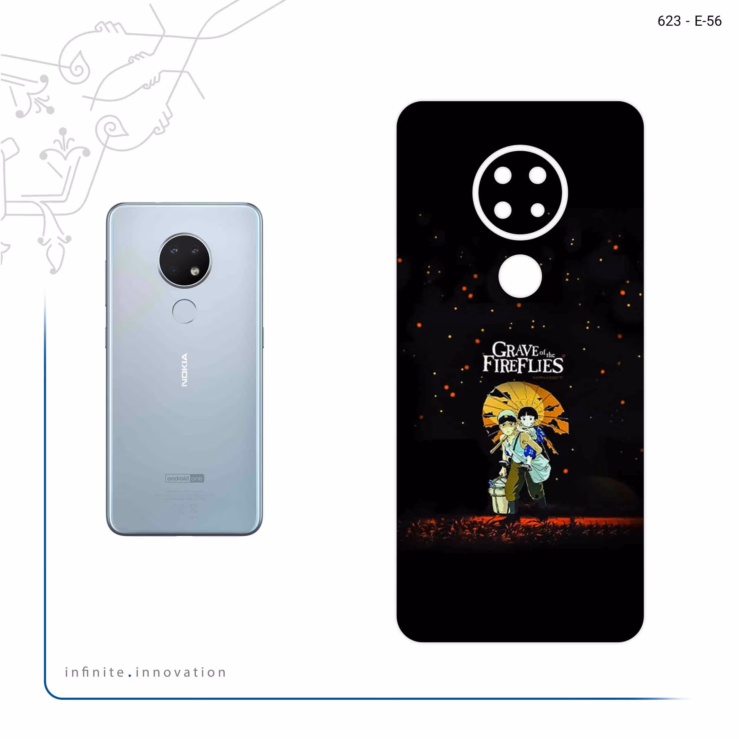 برچسب پوششی ماهوت مدل Grave of the Fireflies مناسب برای گوشی موبایل نوکیا 6.2