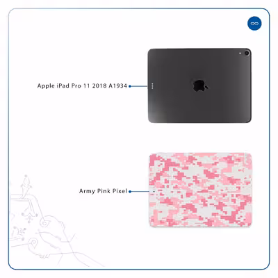 برچسب پوششی ماهوت مدل Army-Pink-pixel مناسب برای تبلت اپل iPad Pro 11 2018 A1934