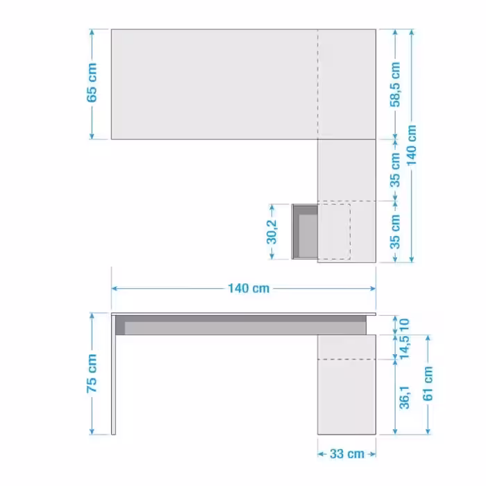 میز مدیریت هیراد مدل M911-MDF