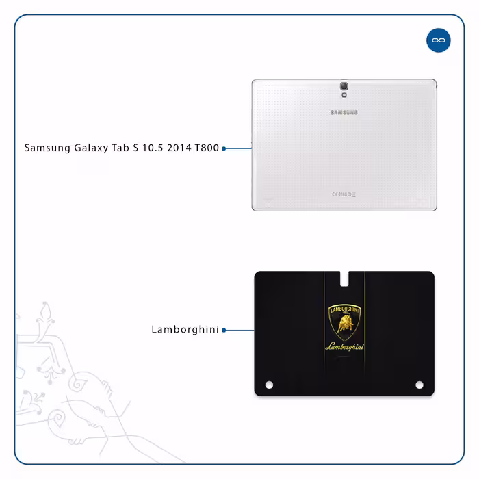 برچسب پوششی ماهوت مدل Lamborghini مناسب برای تبلت سامسونگ Galaxy Tab S 10.5 2014 T800