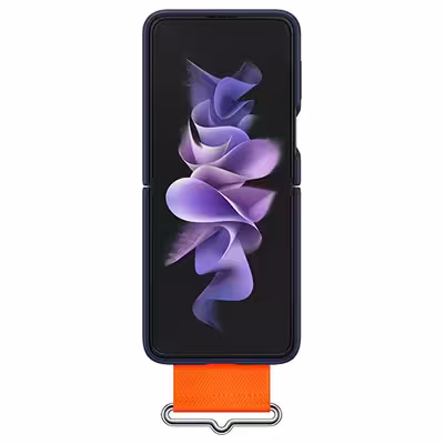 کاور سامسونگ مدل Silicone Cover With Strap مناسب برای گوشی موبایل سامسونگ Galaxy Z FLIP3 5G به همراه بند نگهدارنده