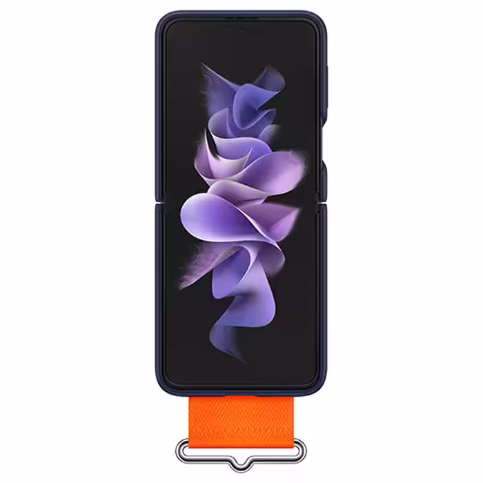 کاور سامسونگ مدل Silicone Cover With Strap مناسب برای گوشی موبایل سامسونگ Galaxy Z FLIP3 5G به همراه بند نگهدارنده