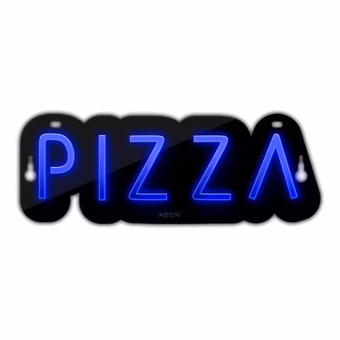 چراغ دیواری نئون دیزاین مدل Pizza-Text-BL_BL