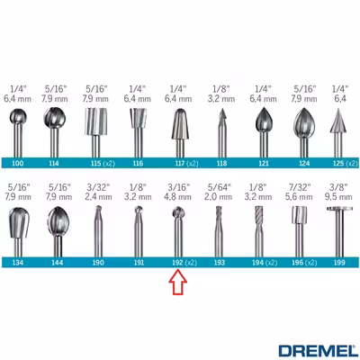 مجموعه 2 عددی سری فرز مینیاتوری درمل مدل 192 